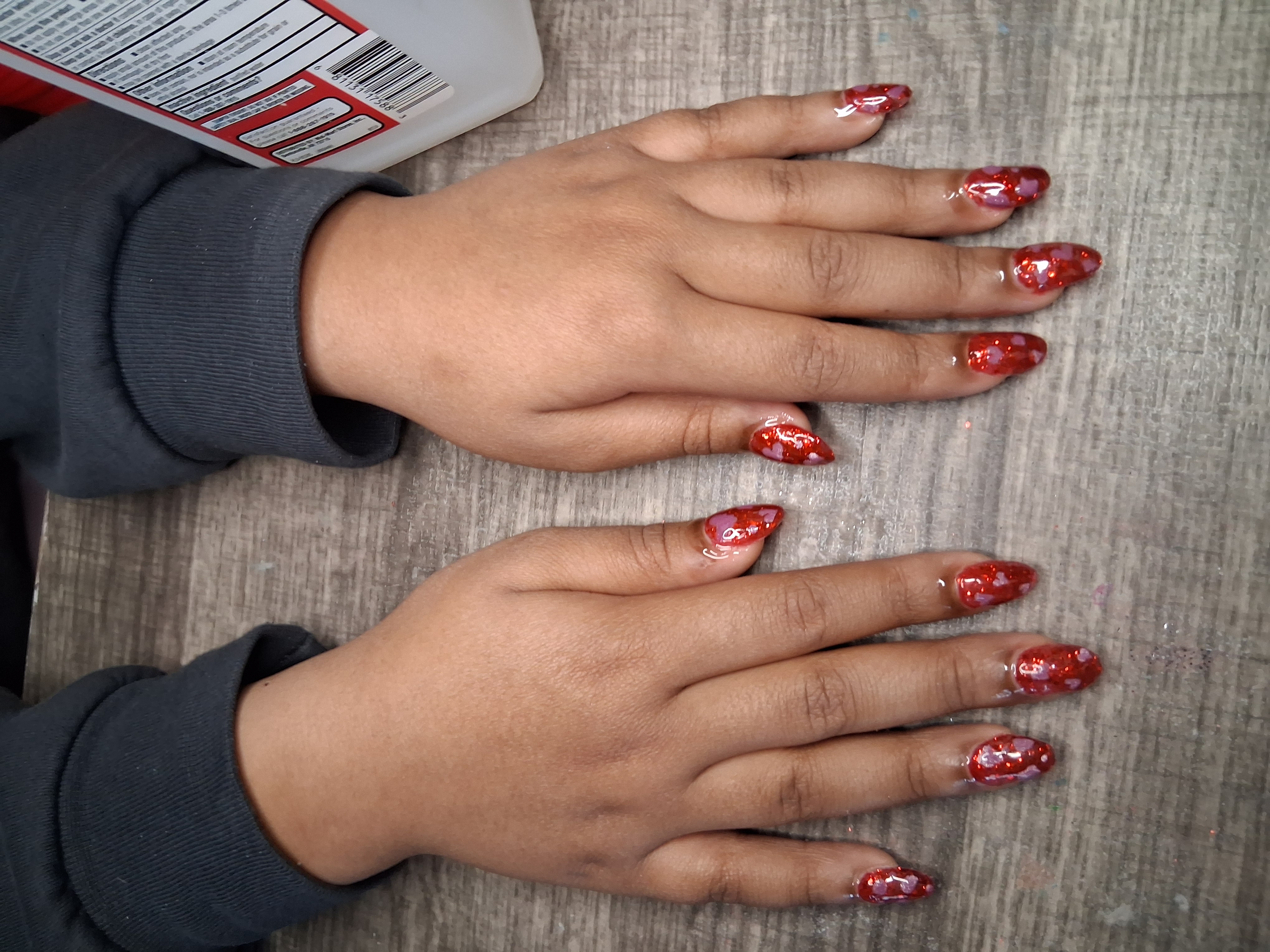 Almond shaped nail set one